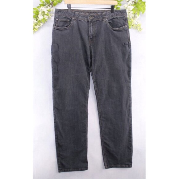 PrAna Men's Jeans Slim Fit Gray Charcoal Breathe Straight Stretch Denim 38x32 - Picture 1 of 7